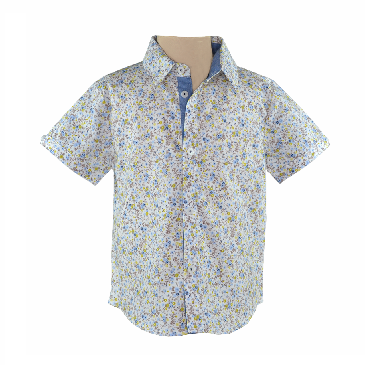 Arthur Blue Floral Short Sleeved Polo