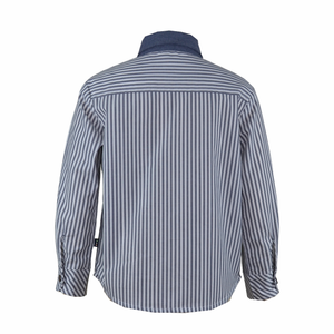 Dustin Grey Striped Long sleeve Polo