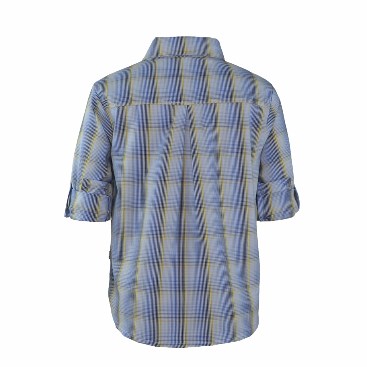 Felix Multi checkered Blue Long Sleeve Polo