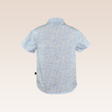 Aston Boy Blue Floral Print Short Sleeved Polo