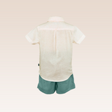 Bennet Boys Green Top and Bottom Set Polo