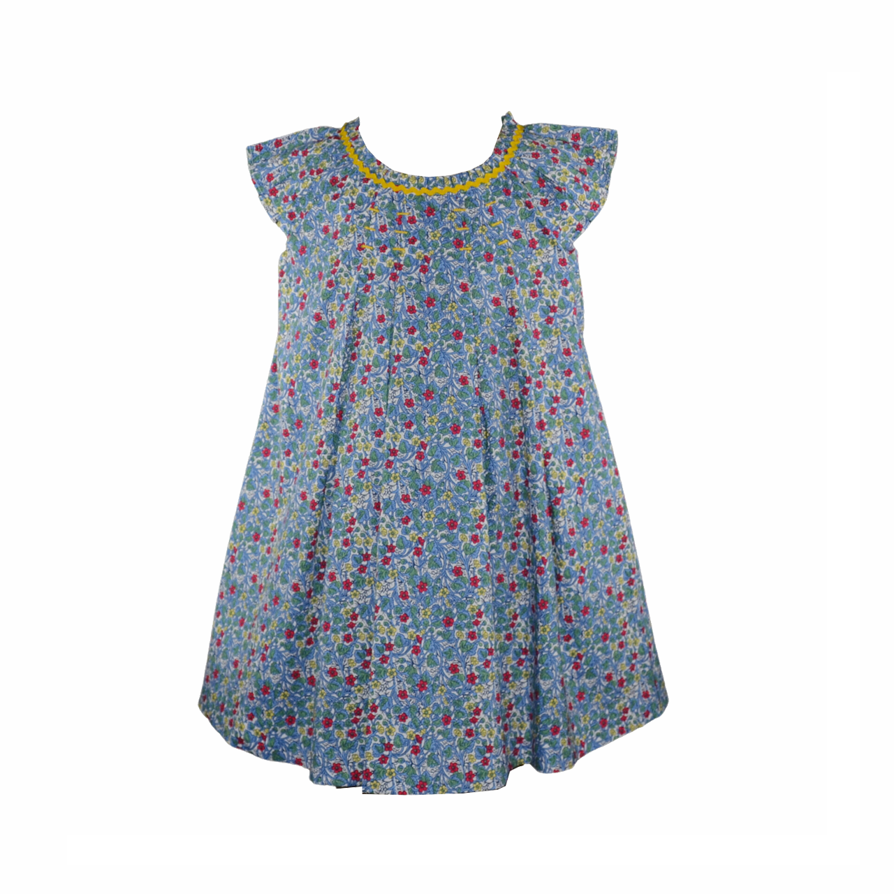 Daphne Girls Kids Printed Ricrac Dress