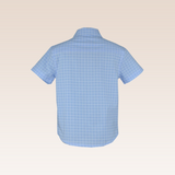 Gerald Lt. Blue Checks Short Sleeve Polo