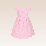 Olenna Girls Pink Textured Party Dress