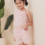 Sherie Girls Pink One Shoulder Romper