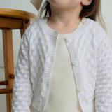 Sienna Girls White Knitted Cardigan