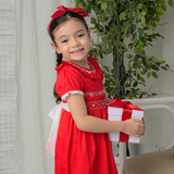 Soleil Red Smocked Dress
