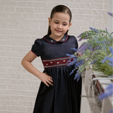 Tracy Girls Navy Smocked Dress