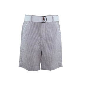 Gabriel Grey Striped Shorts with Belt