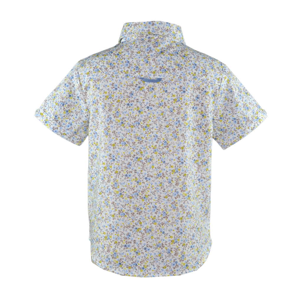 Arthur Blue Floral Short Sleeved Polo