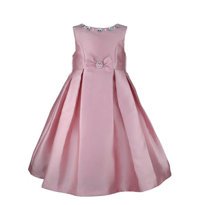 Thess Pink Bejewelled Neck Party Dress