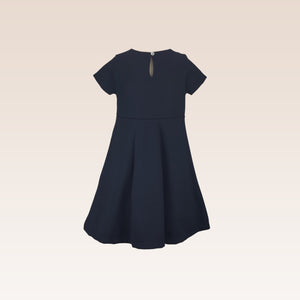 Hannah Girls Navy Dress with Floral Combination