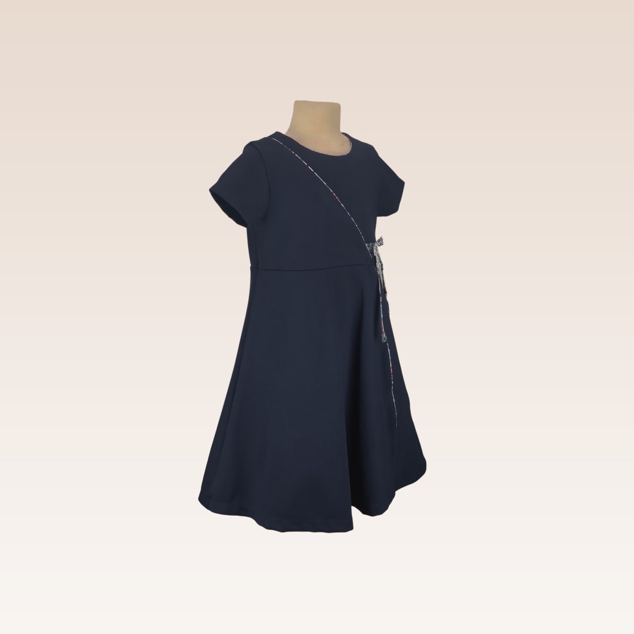 Hannah Girls Navy Dress with Floral Combination