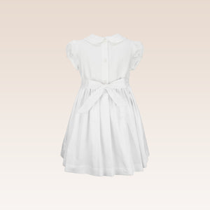 Kasandra Girls White Dress with Ruffles at Front and Collar