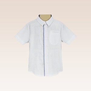 Emile Boys Printed Lt. Blue Dots Short sleeved Buttoned-down Shirt