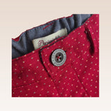 Carly Baby Girls Red Dobby print shorts turn-up bottom hem