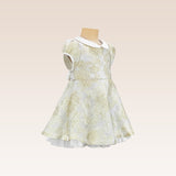 Georgette Baby Girls Gold Jacquard Party Dress