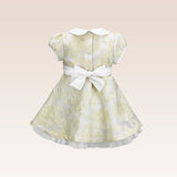 Georgette Baby Girls Gold Jacquard Party Dress