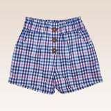 Candice Baby Girls White Top and Checkered Shorts Set