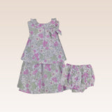 Delphine Baby Girls Lilac Floral Tiered Dress