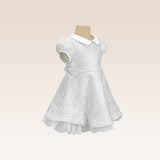 Georgette Baby Girls Silver Jacquard Party Dress