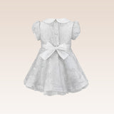 Georgette Baby Girls Silver Jacquard Party Dress