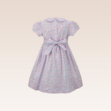 Jaclin Girls Pink Floral Smocked Dress