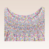 Gayle Girls Pink Floral Bishop Smocked Blouse