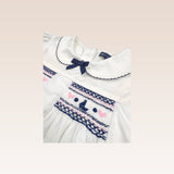 Ines  Girls 2-pc Smock with Embroidery Top and Skirt with headband