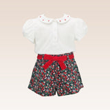 Adele Girls White Top and Shorts Set