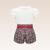 Adele Girls White Top and Shorts Set