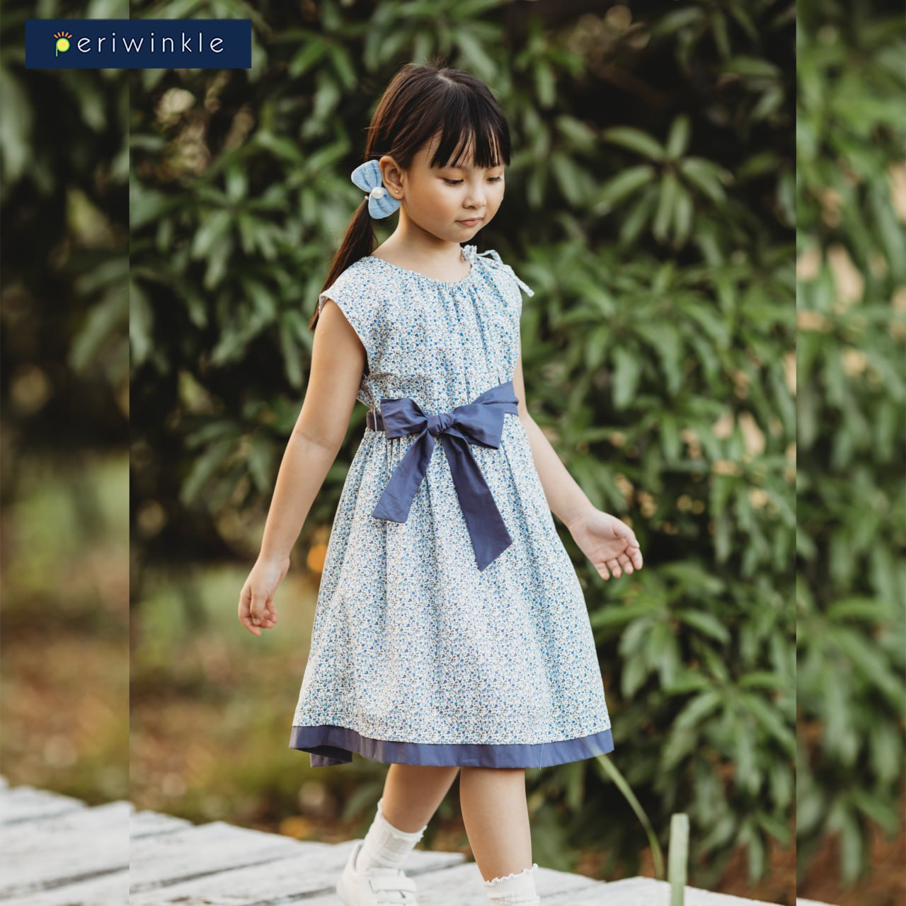 Danielle Girls Blue Floral Dress – Periwinkle