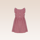 Laura Baby Girls Red Checkered Pinafore Dress