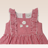 Laura Baby Girls Red Checkered Pinafore Dress