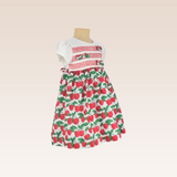 Lany Baby Girls Printed Fruit Smocked Front with Bows and Diaper Cover