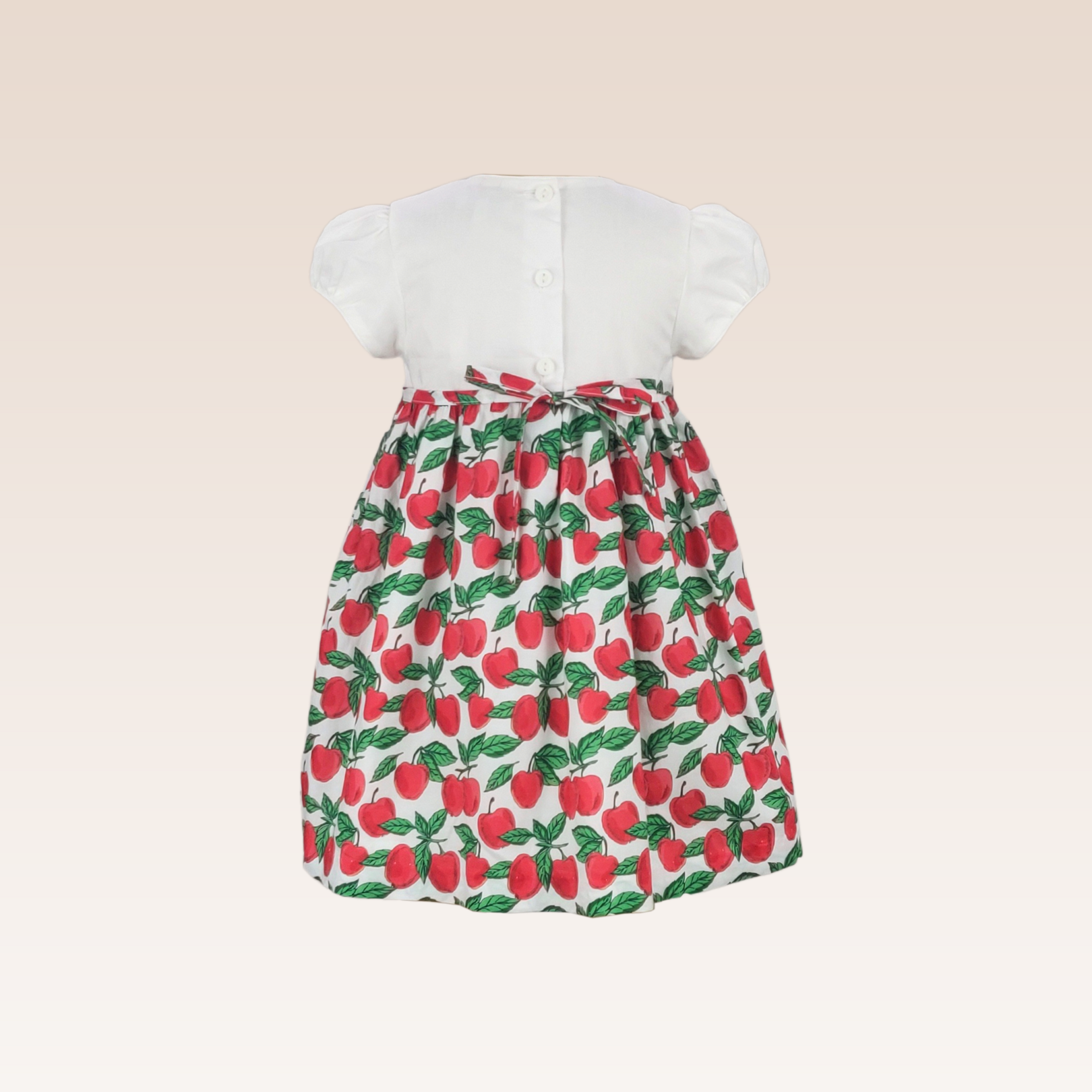 Lany Baby Girls Printed Fruit Smocked Front with Bows and Diaper Cover