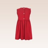 Amanda Girls Red Smocked Dress