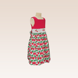 Lisa Girls Red Printed Smocked Dress