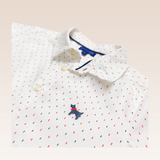 Dylan Boys White Embroidered Printed Long Sleeves