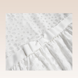 Bernadette Girls White Burnout Lace with Bow Front Dress