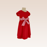 Lille Girls Cherry Belted Contrast Front Dress