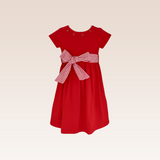 Lille Girls Cherry Belted Contrast Front Dress