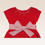 Lille Girls Cherry Belted Contrast Front Dress