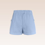 Jade Girls Blue Ruffled Pockets Garter Band Shorts