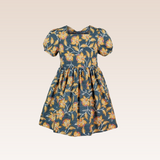 Gyliane Girls Yellow Floral Print Square Neck Dress