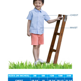 Donnie Baby Boy Blue Printed Polo and Shorts Set