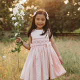 Hallie  Girls Pink Smocked Dress