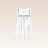 Elowyn Girls White Smocked Dress