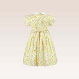 Jinxy Girls Yellow Printed Smocked Dress