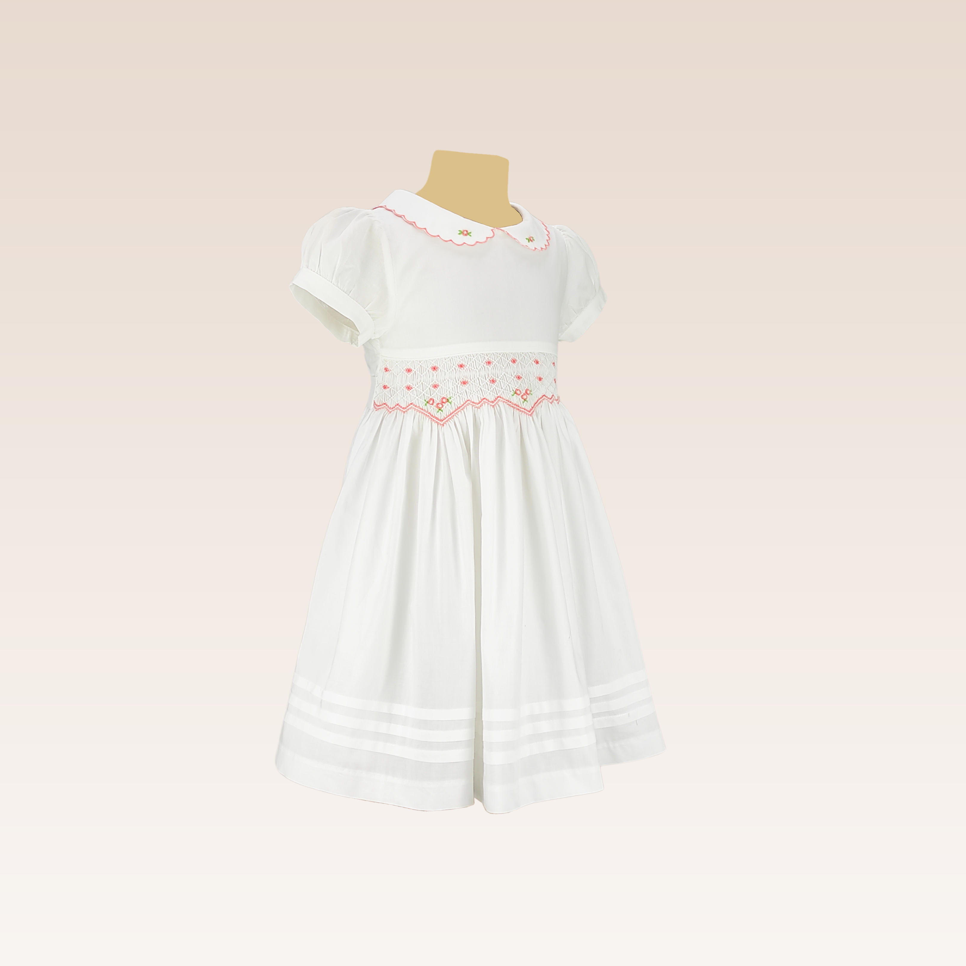 Hedi Baby Girls White Smocked Dress Periwinkle Hedi Baby Girls White Smocked Dress Periwinkle